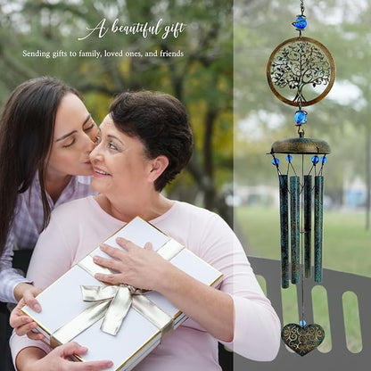 ASTARIN Wind Chimes Outside Unique Tree of Life Wind Chime All Metal Wind Chimes for Love One Gifts for Mom, Grandma, Daughter, Decoration for Home, Garden, Patio, Backyard(29”)