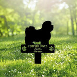 Custom Havanese Dog Metal Memorial Garden Stake Personalized Pet Grave Marker Name Sign Remembrance Stake Decor Sympathy Dog Loss,Outdoor Statues for Yard Garden Lawn Patio Pathway Grave Ornament.