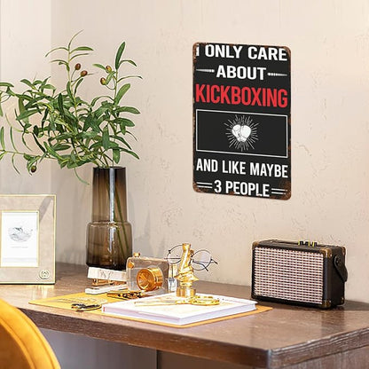 Patio Wall Decor 3 People Kickboxings Retro Signs Hunting Ground Retro Metal Wall Art For Home,Cafe,Office,Yard & More: Decorative Plaque With Inspirational Life Quotes 8X12inch