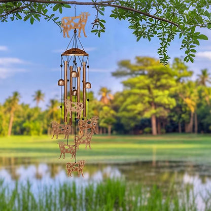GDNSFIT Cow Wind Chimes for Outside, Metal Windchimes Outdoors, Cow Gifts for Women/Men, Memorial/Birthday Gifts, Garden Decor for Outside, Patio or Yard, Durable Chimes for Outdoors