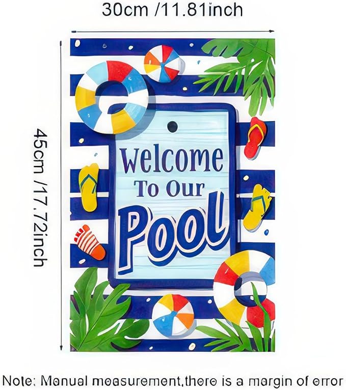 BlissYard Welcome To Our Pool Garden Flag12x18 Inch Double Sided Summer Beach Bar Pub Porch Patio Deck Backyard Poolside Decor Outside Holiday Party Seasonal Farmhouse Banner Outdoor Decor