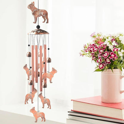 Bulldog for Women,Bulldog Wind Chimes Outdoor,Birthday Gifts for Men/Mom/Grandma Metal WindChimes Outside/Indoors, Lawn, Patio, Garden Decor, Yard Decorations