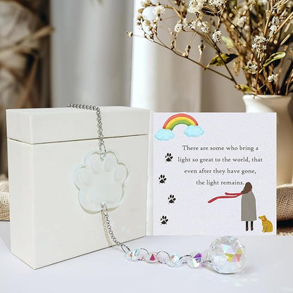 Dog Memorial Gifts for Loss of Dog, K9 Crystal Suncatcher Rainbow Maker Pet Memorial Gifts for Dogs/Cats, Handmade Sun Catcher Window Hanging for Pet Lovers,Thoughtful Pet Loss Sympathy Gift