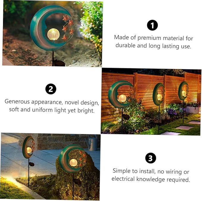 1pc Solar Courtyard Shape Lawn Decor for Garden Easy Install Solar Ground Inserted Light for Pathway Patio and Outdoor Spaces