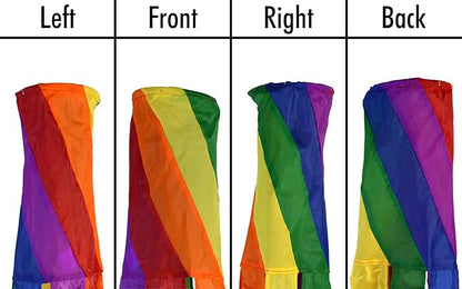 In the Breeze Rainbow Diagonal Sections - 50 Inch Windsock - Colorful Hanging Decoration - Red, Orange, Yellow, Green, Blue, Purple