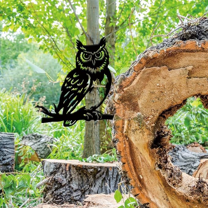 SUPERDANT Metal Owl Garden Decor for Outside Bird Animals Yard Stakes for Decorations Outdoor Statues Iron Art Stake Decorative Silhouette Lawn Ornament Patio Porch Farmhouse Decoration Gifts