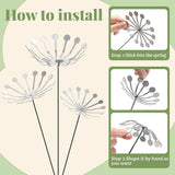 3Pcs Raw Dandelion Creativity Iron Art with Flower Stems Dandelions Garden Stake Metal Flower Pots Lawn Decor for Parents Gift Wedding Outdoor Furniture Home Yard Farm Courtyard Decoration