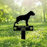 Custom Pitbull Dog Metal Memorial Garden Stake Personalized Pet Grave Marker Name Sign Remembrance Stake Decor Sympathy Dog Loss,Outdoor Statues for Yard Garden Lawn Patio Pathway Grave Ornament.