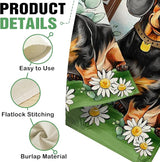 Dyrenson Welcome Dachshund Dog 28 x 40 House Flag Double Sided, Paw Prints Garden Yard Decoration Pet Owner Lover Gift, Spring Summer Burlap Outdoor Decor Decorative Large Flag
