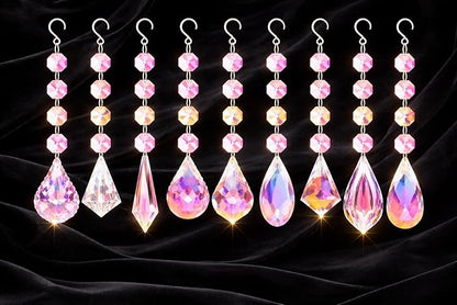 9pcs Sun Catchers with Crystals Rainbow Maker Crystal Suncatchers Prisms Glass Pendant Colorful Hanging Ornaments for Windows Chandelier Office Home Garden Decor