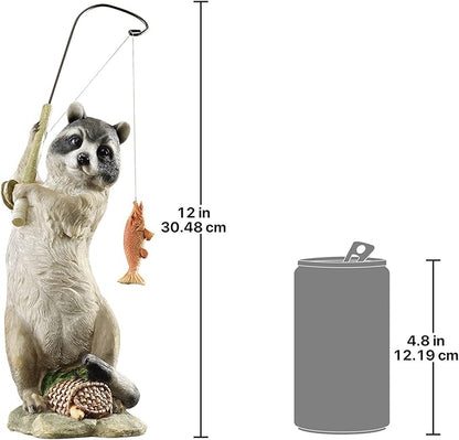 Design Toscano The Masked Fisherman Raccoon Statue