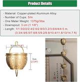 Decorative Rain Chains Waterfall, Hanging Rain Chain Aluminum, Decorative Water Catcher Copper-Plated Cup, Heavy Rain Water Chain for Outside Downspout Gutter, Garden Gift (A 3.2m/9.8 ft)