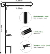 HOOSUN Garden Flag Stand Holder Easy to Install Strong and Sturdy wrought iron Pole Fits Mini Flag 12.5" x 18" no need Extra accessories to fixed flag,Garden flag pole without flag