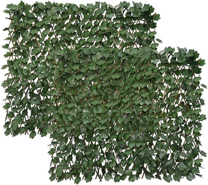 Expandable Fence Privacy Screen for Balcony Patio Outdoor,Decorative Faux Ivy Fencing Panel,Artificial Hedges (Single Sided Leaves)