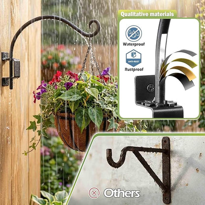 Lifyzoon Swivel Bird Feeder Hanger for Outside: 2 Packs 16-Inch Swivel Plant Hooks for Outdoor, 60lbs Weight Capacity - Weather-Resistant Wall Hook for Wind Chimes, Flower Basket, Birdhouse