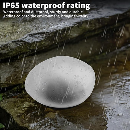 Solar Powered Outdoor Lights - Waterproof Garden Path Lighting, Pebble Shape Landscape Lights for Yard, Lawn, Patio, Walkway, White Light(1 pc)