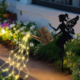 Afirst Solar Lights Outdoor Garden Decor Solar Fairy Decorative Stake Light with Watering Can Decorative Metal Outdoor Ornament for Yard Pathway Lawn Patio