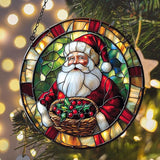 Santa Claus Acrylic Suncatcher Stained Glass Effect Window Car Hanging Christmas Ornament Indoor Outdoor Decor Garden Sun Catcher Panel for Christmas Lover for Women Mom Grandma