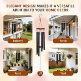 Memorial Wind Chimes with Wooden Photo Frame, 32 Inch Sympathy Windchime Outdoors for Loss of Loved One, Personalized Berevement/Memorial Gifts for Loss of Mother, Father, Husband, Friend, Pet
