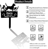 Custom Beagle Dog Memorial Grave Marker,Personalized Pet Dog Memorial Garden Stake,Flora Dog Memorial Plaque Burial Stake Engraved Sign,Dog Sympathy Grave Stake,Dog Statue Headstone