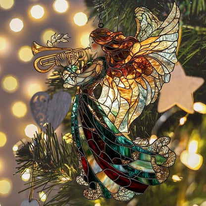 Angel Acrylic Suncatcher Stained Glass Effect Window Car Hanging Christmas Ornament Indoor Outdoor Decor Garden Sun Catcher Panel for Fairy Lover for Women Mom Grandma