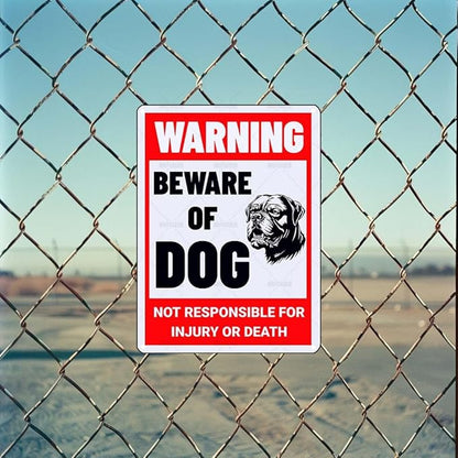 Beware of Dog Sign Mastiff Metal Sign Warning Beware of Dog Signs for Fence Outdoor Farm Garden Gate Home Yard Decor 8x12 Inch