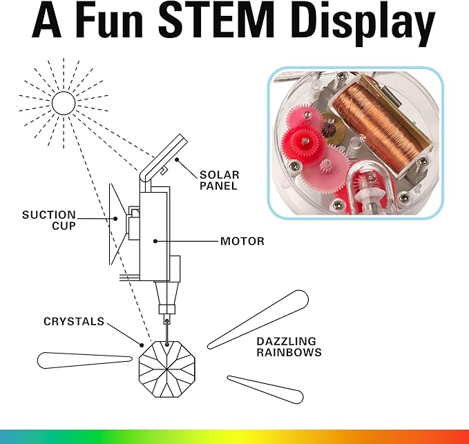 Kikkerland Solar Powered Rainbow Maker – Prism Suncatcher, Fun Home Window Decor – Unique Gift for Christmas & Birthdays – Heart Shaped