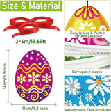 16 Pieces Easter Egg Outdoor Hanging Ornaments Decorations Happy Easter Hanging Porch & Tree Yard Lawn Decor - Double-Side Printed