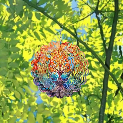 Wind Spinner-3D Stainless Steel Hanging Wind Catchers Kinetic,Hanging Ornament Outdoor Wind Spinner,12Inch Wind Spinners Outdoor Hanging for Gardens and Courtyards (Tree)