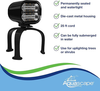 Aquascape 8-Watt Wide-Angle Submersible Warm White Underwater LED Light for Ponds & Water Features, 84077