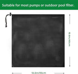 12.2"x 15.9" Large Pump Barrier Bag, Pond Pump Filter Bag, Black Media Bag Large Pump Nylon Mesh Bag for Pond Swimming Pool Filters(Black) (12.2"x 15.9")