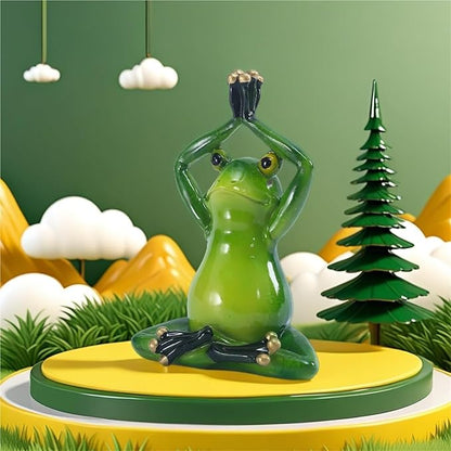 Garden Decor Frog Statue Outdoor Garden Sculptures for Yard Lawn Resin Animal Figurines Yoga Art Gardening Gifts(Seated)