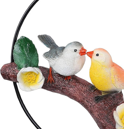 Zerodis Hanging Birds Statue Exquisite Decoration with Iron Ring Perfect for Garden and Patio Decor (Green Yellow) (Green Yellow) ()