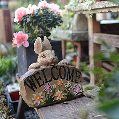 Garden Statues and Sculptures Outdoor Resin Rabbit Outdoor Ornament Stunning Garden Ornaments Decoration for Backyard,Porch,Home,Patio,Lawn Decorations