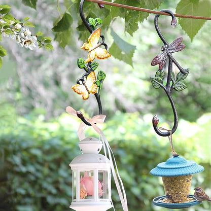 Sungmor Cast Iron Garden Hook Set, 11 Inch S Hook for Hanging, Decorative Flower Pot Hanger, Indoor/Outdoor Large Strong Ceiling Hooks for Macrame, Wind Chime, Bird Feeder