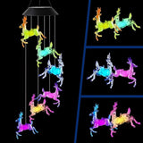 Christmas Elk Wind Chimes Christmas Decor Solar Wind Chimes Outdoor Indoor Gifts for mom Kids Grandma Garden Decor Garden Gifts (Christmas elk)