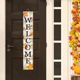 Fall Porch Sign Autumn Maple Leaf Welcome Sign Vertical Standing Sign For Front Porch Decor Farmhouse Wall Hanging for Patio Yard Party Indoor Outdoor Thanksgiving Decoration 47.2"H