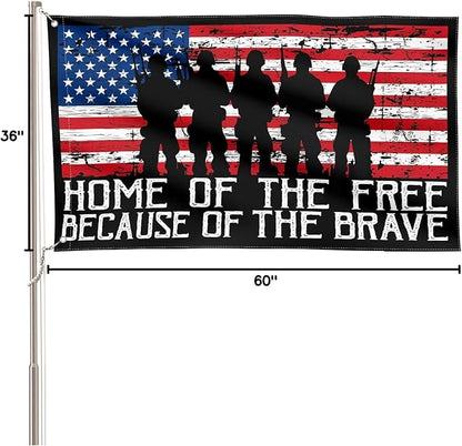 AVOIN colorlife Memorial Day Patriotic House Flag 3x5 FT Double Sided, Veteran USA flag 4th of July Independence Day Large Banner Yard Outdoor Flag