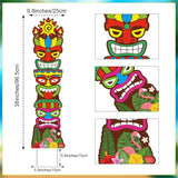 Queekay 2 Pcs Tiki Yard Sign Luau Hawaiian Tropical Party Decoration Outdoor Tiki Bar Sign with Stakes for Summer