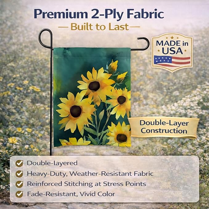 Caroline's Treasures Kentucky Goldenrod in Watercolor Garden Flag Mailbox Flag Decorative Yard Flag Banner Outside Patio Artwork Yard Flower Beds, Garden Size, Multicolor