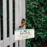 Wood Hanging Decor Sign, No Soliciting, Don't Knock or Ring Doorbell, Rustic Wood Front Door Plaque Wall Art Decor Gift, 10" x 5" Wood Decor Hanging Sign for Porch Yard Farmhouse House Outdoor-07