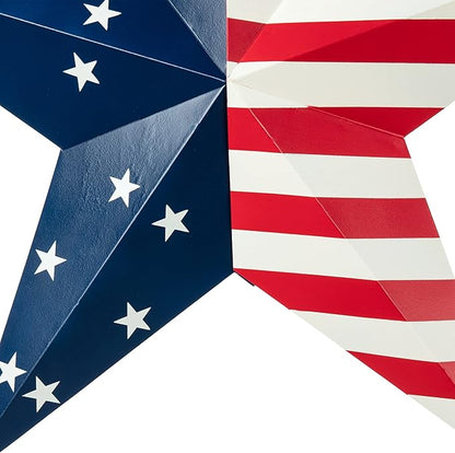 Glitzhome 30.75" H Metal Star Patriotic Garden Yard Stake, 4th of July American Holiday Wall Decor for Home Yard Front Door National Day Decoration