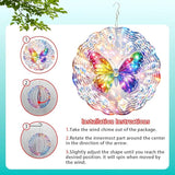 Butterfly Wind Chimes 10 x 10 Inch Hanging Garden Decor with Crystal Prism Rainbow Wing Design Aluminum Outdoor Yard Art for Patio Balcony Tree Porch Decoration Gift