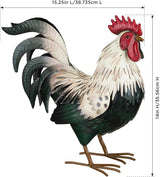 Regal Art & Gift Handcrafted Metal Rooster Statue, Weather-Resistant Farmhouse Yard Art, Indoor/Outdoor Garden Sculpture, Detailed Feather Design, Decorative Bird for Home & Garden, Verde, 14" Height