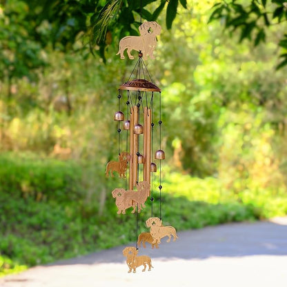 GDNSFIT Dachshund Wind Chimes for Outside, Metal Windchimes Outdoors, Dachshund Gifts for Women/Men, Memorial/Birthday Gifts, Garden Decor for Outside, Patio or Yard, Durable Chimes for Outdoors