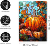 Pumpkin Fall Garden Flag Autumn flags 28x40 Double Sided Large Stained Glass Thanksgiving House Flag Harvest Yard Flag for Outside Porch Lawn Decor