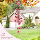 Love Heart Wind Chimes Outdoor,Romantic Metal Wind Chime for Couples – Valentine’s Day Anniversary Wedding Gift for Wife & Husband, Cupid & Couple Garden Porch Decor (Red)