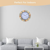 Lily's Home Hanging Wall Clock, Includes a Thermometer and Hygrometer and is Ideal for Indoor and Outdoor Use, Faux-Stone (10 Inches)