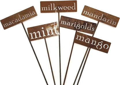 Classic Metal Garden Markers 19 Inches Tall (milkweed, Naturally Rusted)