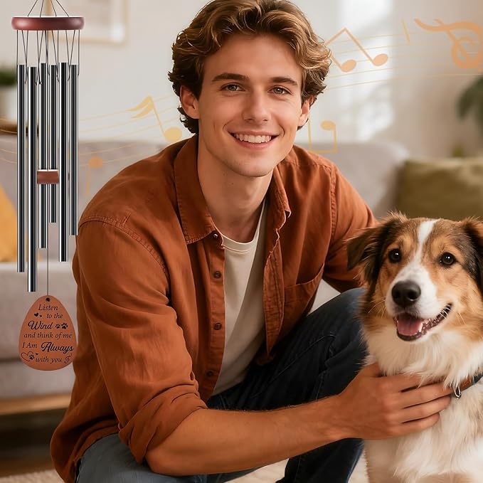Pet Memorial Gifts for Dogs - Dog Memorial Gifts for Loss of Dog Mum Owners, Dogs Sympathy Wind Chimes Passing Away Remembrance Bereavement in Memory of Pet Present